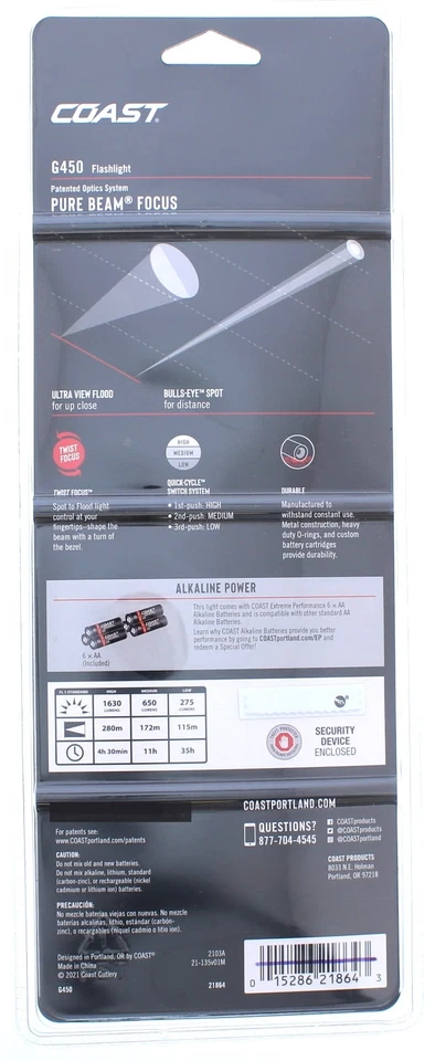 Coast Alkaline Power Pure Beam Focus Flashlight - Image 2 of 2