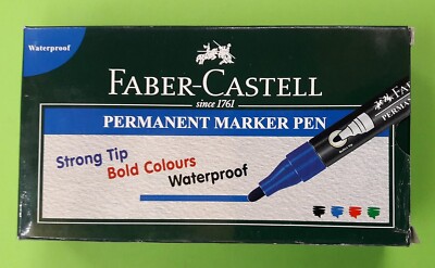 Faber-Castell Thick Permanent Marker Pen (Pack Of 10-2Blue+2Red+2Green+4Black)