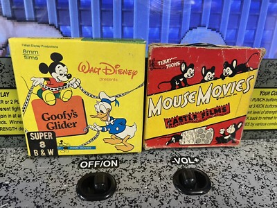Vintage Walt Disney Goofy s Glider 8mm B&W Silent + Mouse Movies Gopher Trouble
