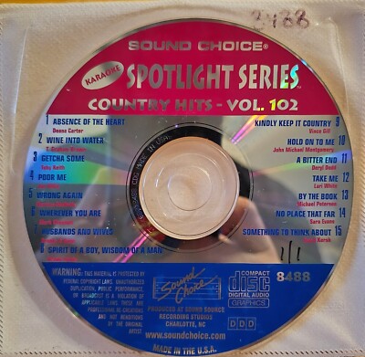SC8488 COUNTRY HITS    SOUND CHOICE  KARAOKE CDG RARE