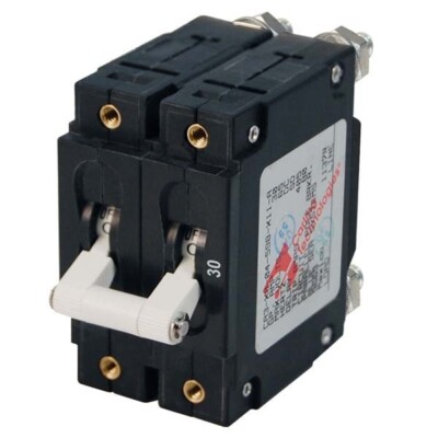 Blue Sea C Series Double Pole Toggle Circuit Breaker | 60 Amp | 7254