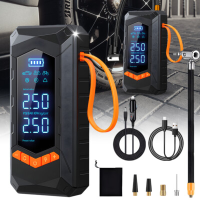 150PSI Air Compressor Tire Inflator Car Moto Bike Tires Air Pump Digital Display