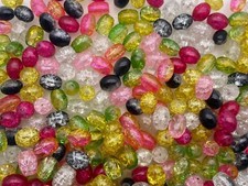 40 Pcs Oval Glass Crackle Beads BIG COLOUR CHOICE Craft Bead Ovals 10mm x 8mm