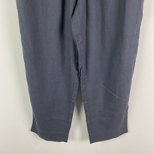 LOFT Outlet Pull On High Rise Straight Pants Size Petite Small Linen Blend Gray - Picture 3 of 12