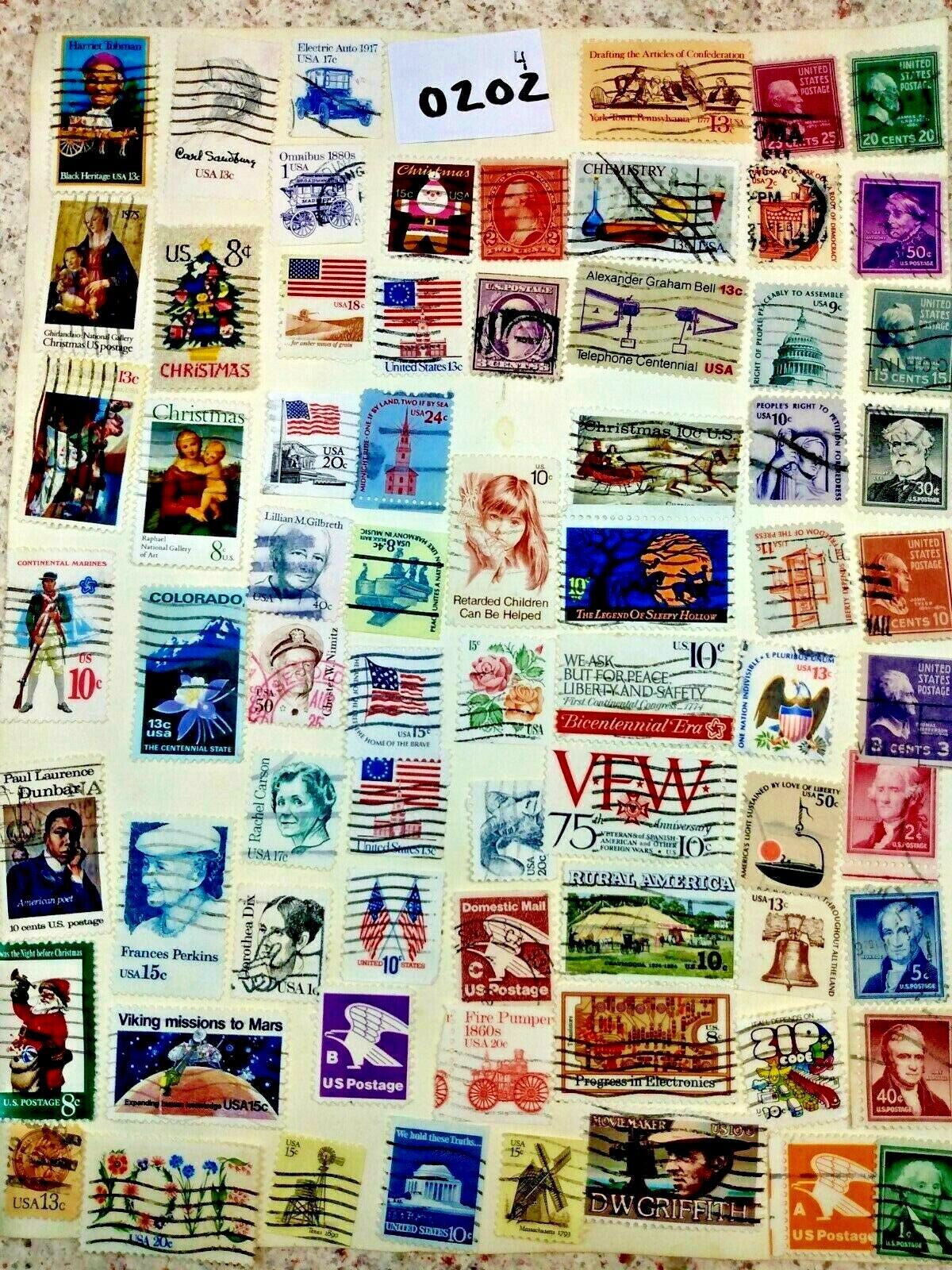 Used Us stamps - many commemoratives  Lot # 0202  All different