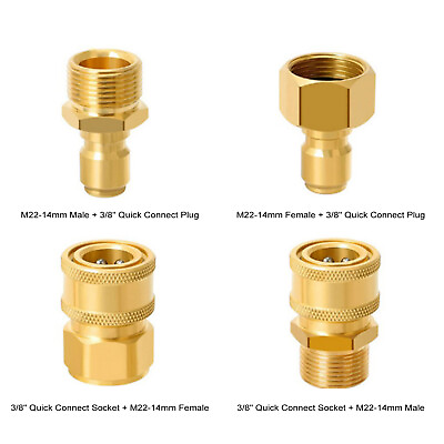 #ad #ad Pressure Washer Quick Connect Kit 4 PCS M22 14mm to 3 8 Inch Hose Quick V5G8 $23.25