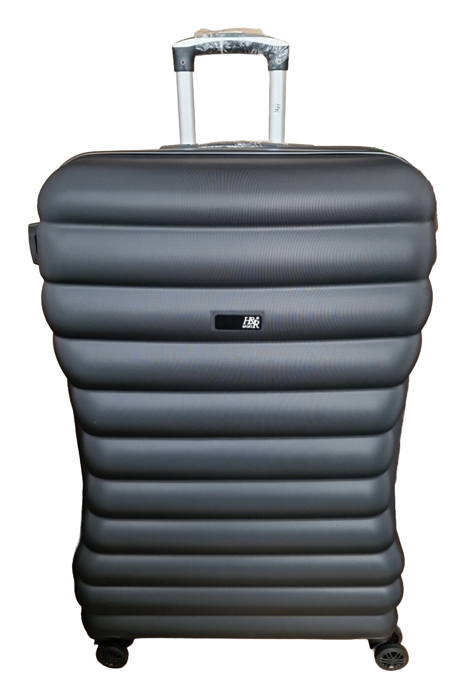 H&R Sport Bubble 8 Wheel Hard Case Expandable Large Suitcase 81cm Black + Lock