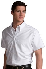Edwards Garments 1925 Men's Short Sleeve Comfortable Tall Pinpoint Oxford Shirt