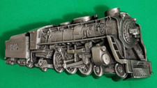 BERGAMOT BRASS WORKS Locomotive Train Belt Buckle vintage 1978 Made in USA