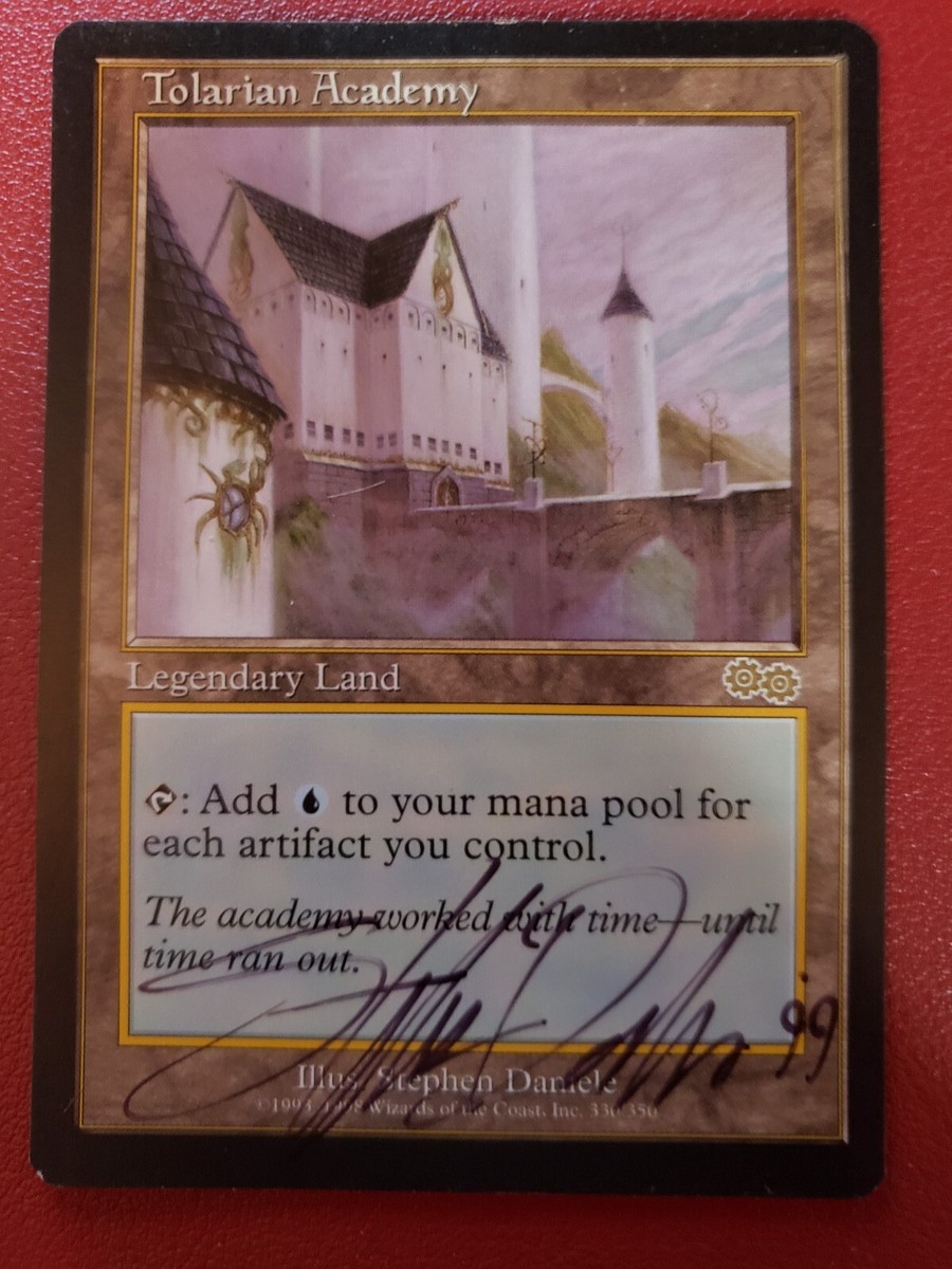 Autographed MTG Tolarian Academy Urza's Saga 330/335 Regular