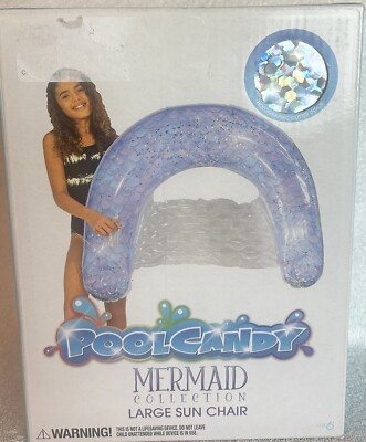 Pool Candy Mermaid Collection Large Holographic Glitter Sun Chair