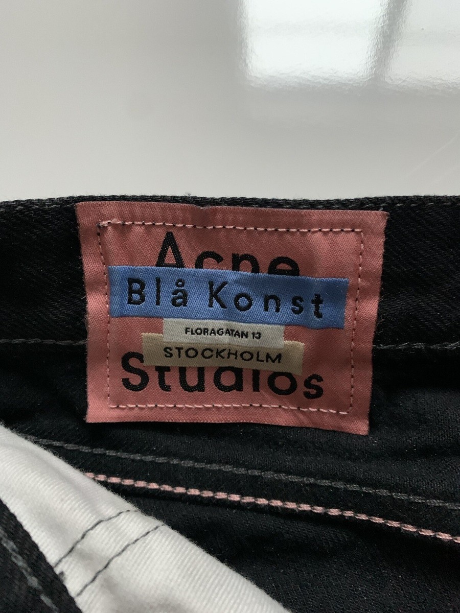 Acne Studios Bla Konst Jeans Men's 26/32 1997 Black Metal