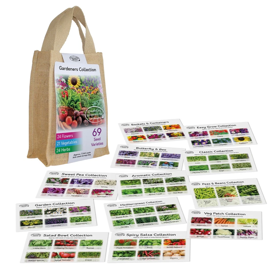 Seed Variety Gift Bag | 69 Varieties | 7500+ Seeds | Gardening Gifts Women | Men - Image 2 of 4