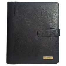 Vintage Classic Planner Binder Black Leather Large Size Business Organizer 