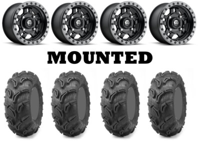Kit 4 Maxxis Zilla Tires 27x10-14 on Fuel Anza Matte Black D557 Wheels POL