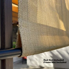 90% Breathable Pergola Replacement Shade Cover Patio Canopy w/ Rod Pockets Sand