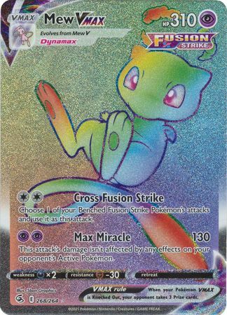Mew VMAX - 268/264 - Hyper Rare Near Mint Pokemon Sword Mew VMAX - 268/264 - Hyper Rare Near Mint Pokemon Sword
