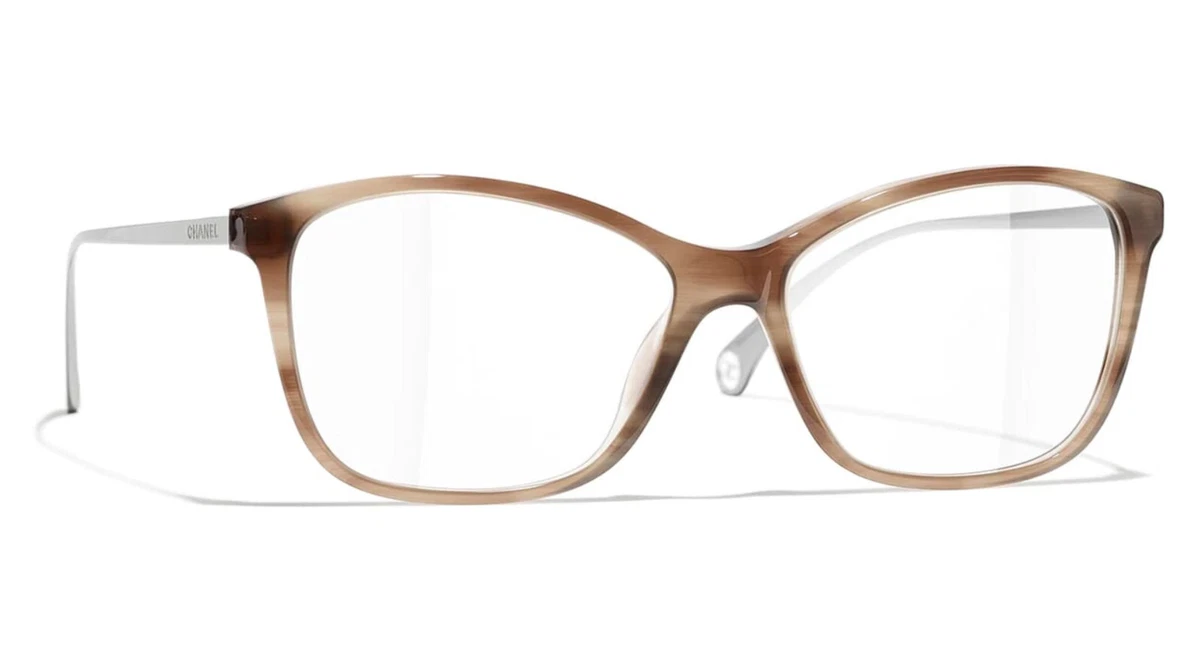 New CHANEL CH 3371 1627 52mm Brown Crystal Gold Eyeglasses Frames Italy