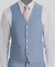 Lauren Ralph Lauren Men's Blue Classic-Fit Chambray Ultraflex Suit Vest Size L