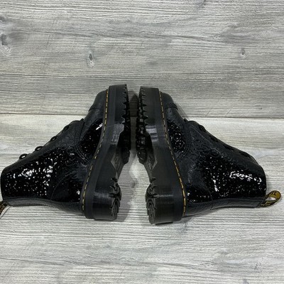 Doc Dr Martens Womens Sinclair Black Leopard Embossed Leather