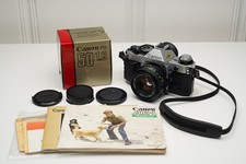 Canon AE-1 Program 35mm SLR film Camera w/50mm 1.8 lens extras