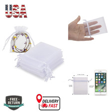 Organza Jewelry Bags 3x4 Inch Small Mesh Drawstring 100 Pack Storage Organizer