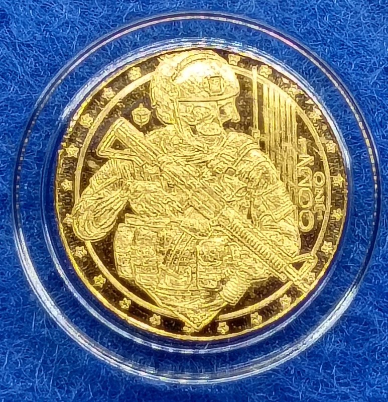 .9999 Gold Zombie Soldier Coin. 200th Of An Ounce 