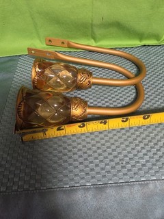 TWO CURTAIL TIE BACK RODS AMBER COLOR BIN B
