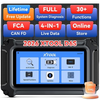 2026 XTOOL D6S OBD2 Scanner Auto Full System Diagnostic Tool 30+ Service Code