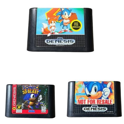 3- Sega Genesis Sonic the Hedgehog Games 1, 2, & 3D Blast Cartridge Only