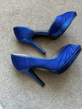 Office Electric Blue High Heel Small Platform Shoes. Brand New In Box. Size 5/38