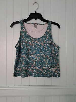 Topo Designs River Tank Top Sz S Relaxed Fit Cropped Hiking Gorpcore Terrazzo