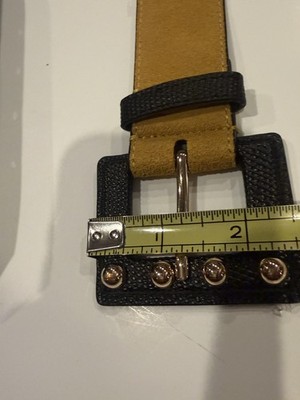 Cabi Genuine Leather Ornament Yellow/Black Belt XL Pre-Owned  display picture 2
