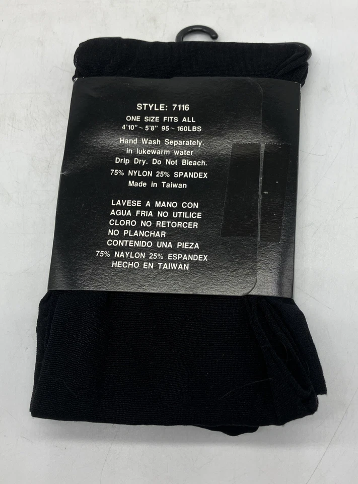 Leg Avenue Style 7116 OSFM Nylon Shiny Black Tights O/S Fits Most 95-160 Lbs - Image 2 of 2