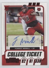 2021 Contenders Draft Picks College Game Ticket Red Forrest Merrill Auto 0zt4