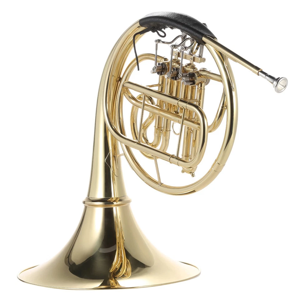 Bb Single Row French Horn 3 Key Brass Lacquer Gold French Horn Instrument Y ALFE - image 2 of 4