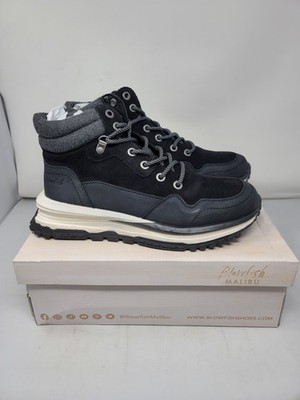 Blowfish Malibu LODGE Black With White Women's Mid Boots Size 11 (ZS-1645)