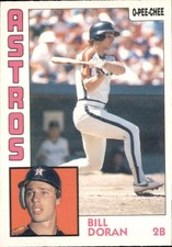 1984 O-Pee-Chee - Bill Doran Houston Astros Rookie RC Card #198. rookie card picture