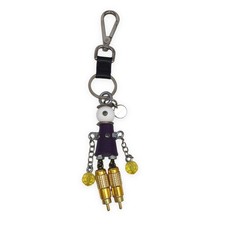 Prada Robot Keychain Charm Saffiano Leather Purple Accessories