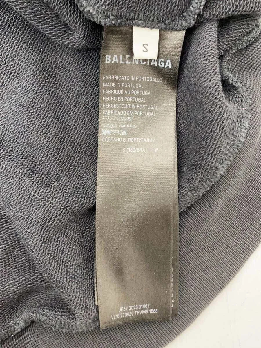 BALENCIAGA Felpa con cappuccio zip 23aw stampa artistica offshore S cotone GRIGIO 770939 TPVM9 usata