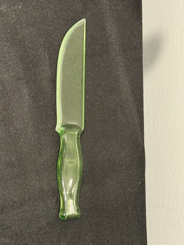 GREEN URANIUM DEPRESSION GLASS CAKE KNIFE Great - Picture 5 of 6