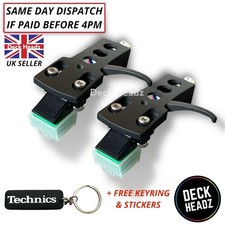 2 x Black Headshell With AT-95E Cartridge & Replacement Stylus + FREE GIFTS