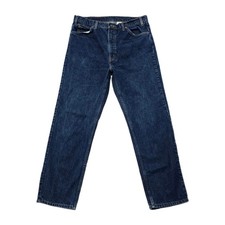 Vintage Levis 505 Orange Tab Jeans Mens 38x30 Regular Fit Straight Leg Dark Wash