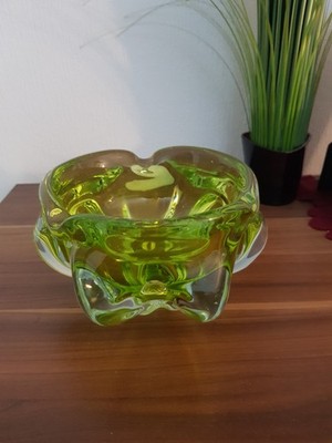 Murano Glas Ascher Schale grün