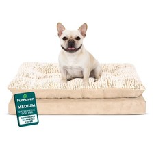 Orthopedic Plush Pillow Top Mattress Pet Bed for Dogs and Cats Taupe Medium
