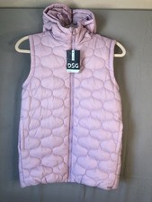 DSG Girls' Hooded Sleeveless Puffer Vest Sz Medium Lavender Daydream Spring NEW