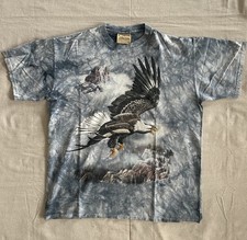 Vintage 1990s The Mountain Eagle Tie Dye T Shirt Size Large Made In USA Native