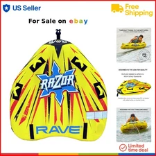 Inflatable Towable Tube 1-2 Riders Heavy-Duty PVC Boating Water Toy