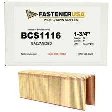 1-3/4" LEG x WIDE CROWN 16GA GALV 16S2 STAPLES 10,000ct | BCS1116B2