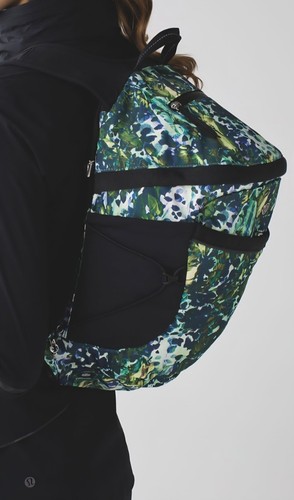 Lululemon Run All Day Floral Backpack Nylon Pack 13L Hiking Outdoors 9"x16"x6" - Picture 2 of 9